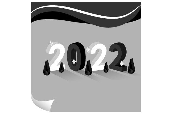 3d Black and White 2022 Vector Design