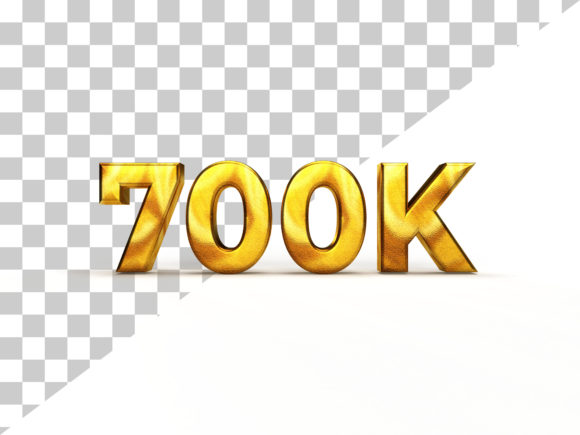 3D Golden Foil Text Effect 700k Design