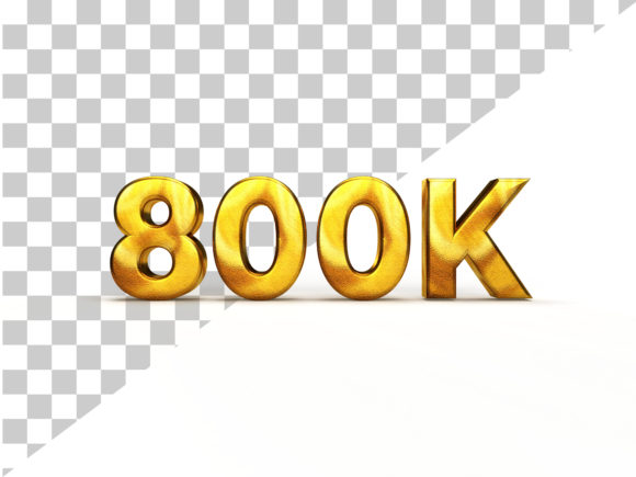 3D Golden Foil Text Effect 800k Design