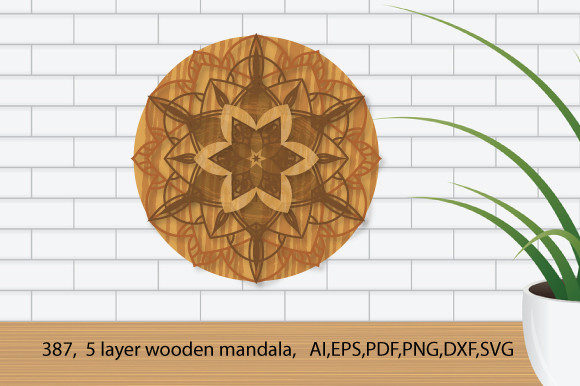 3D Wooden Texture Modern Layer Mandala Art