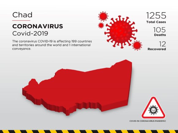 Chad Affected Country 3D Map for Pandemic Visuals