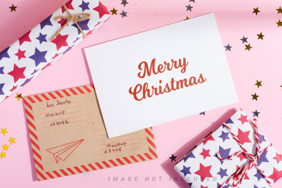 Christmas Postcard with Mockup Letter