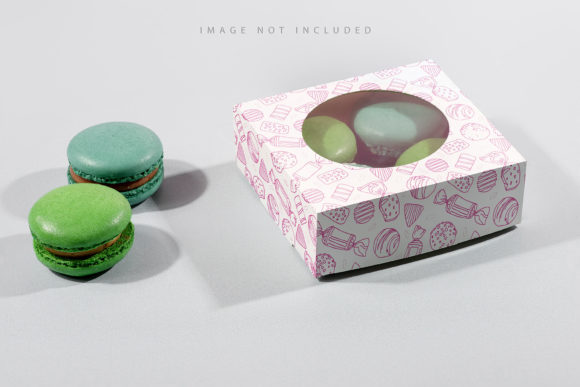 Macarons in Gift Box Mockup on a Light