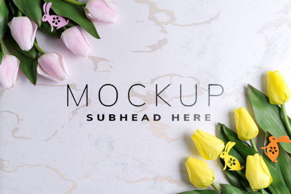 Revitalizing Spring Campaigns with Mockup Card Tulips with Easter Bunny