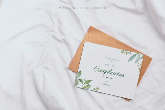 Styled Craft Envelope and White Card Mockup