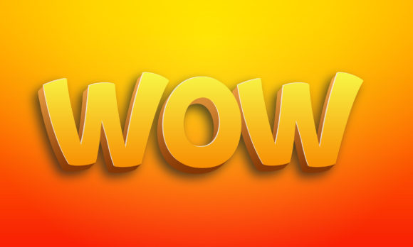 Wow 3d Text Effect: Editable Design Element